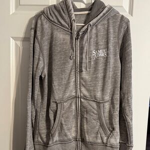 Samuel Adams Gray Zip-Up Hoodie
